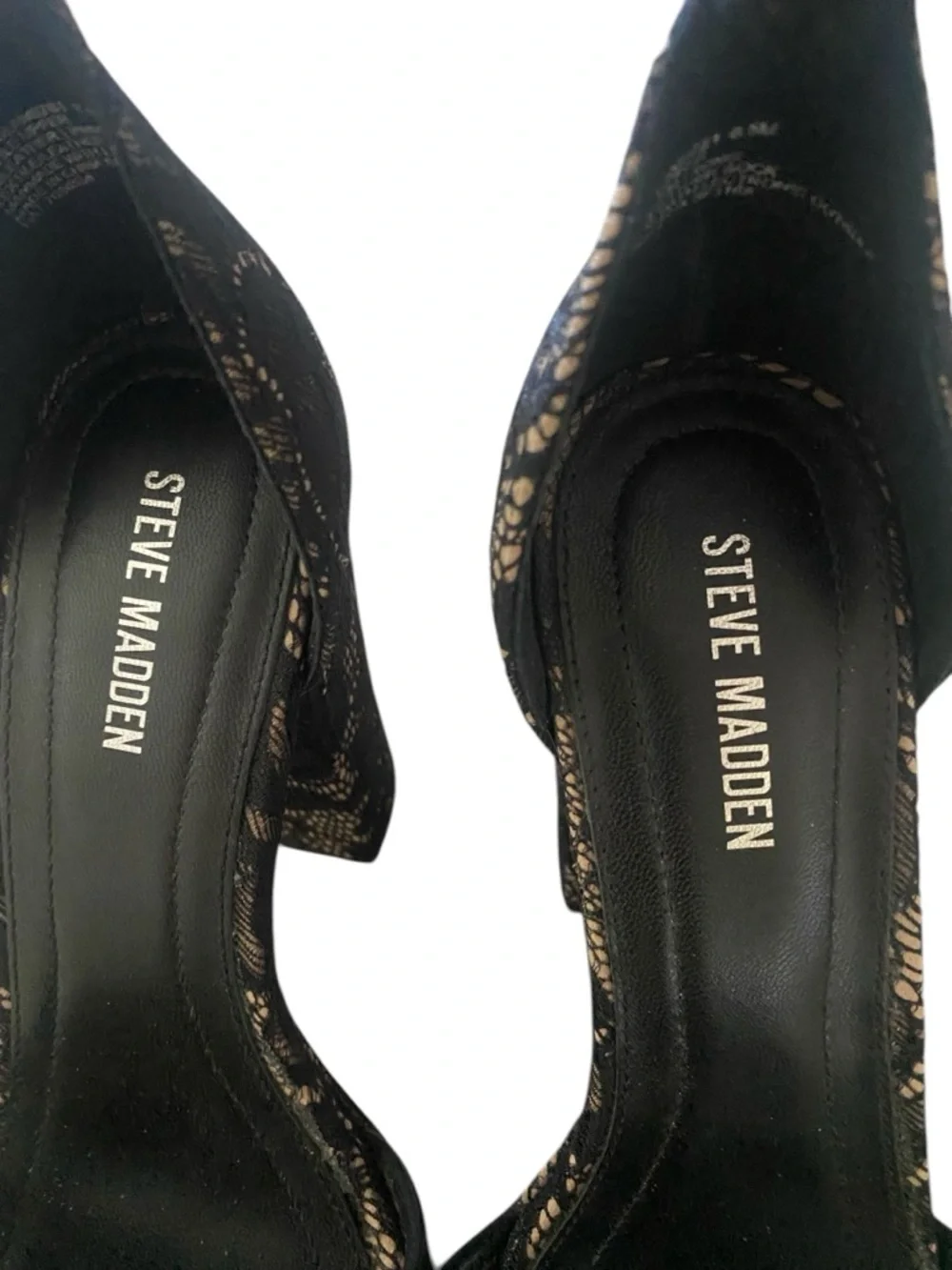Steve Madden Black Lace Platform Block Heels size 8 1/2 worn once